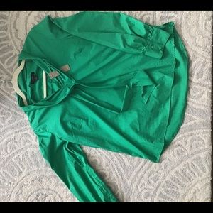 Green tie neck shirt